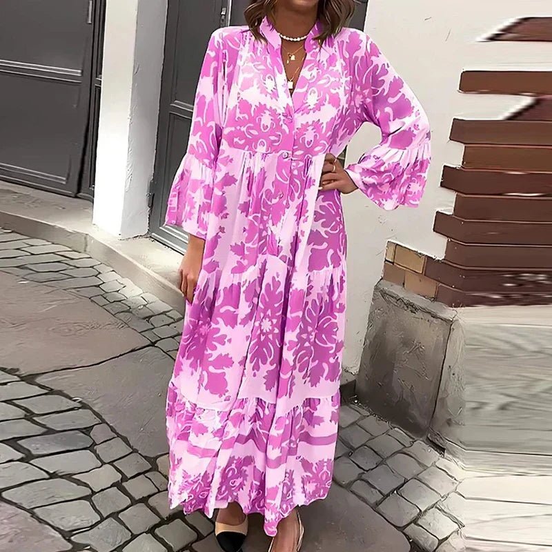 Monica Secrets | Fashionable Printed Boho Maxi Dress