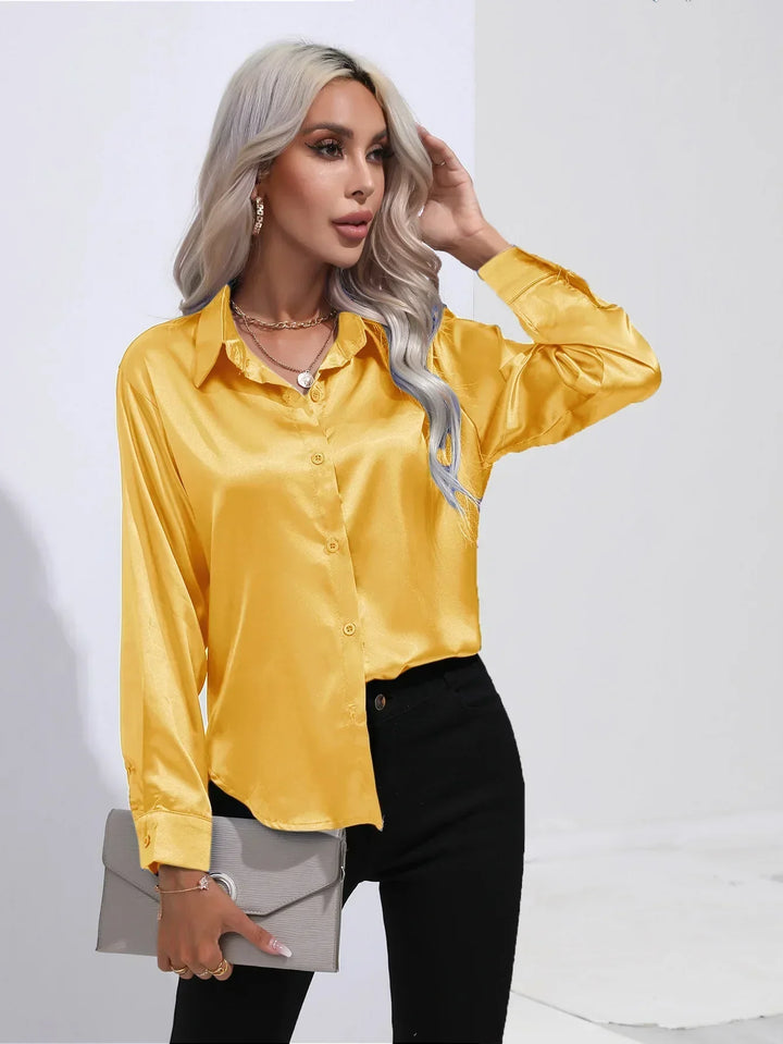 Calista | Satin Long Sleeve Blouse