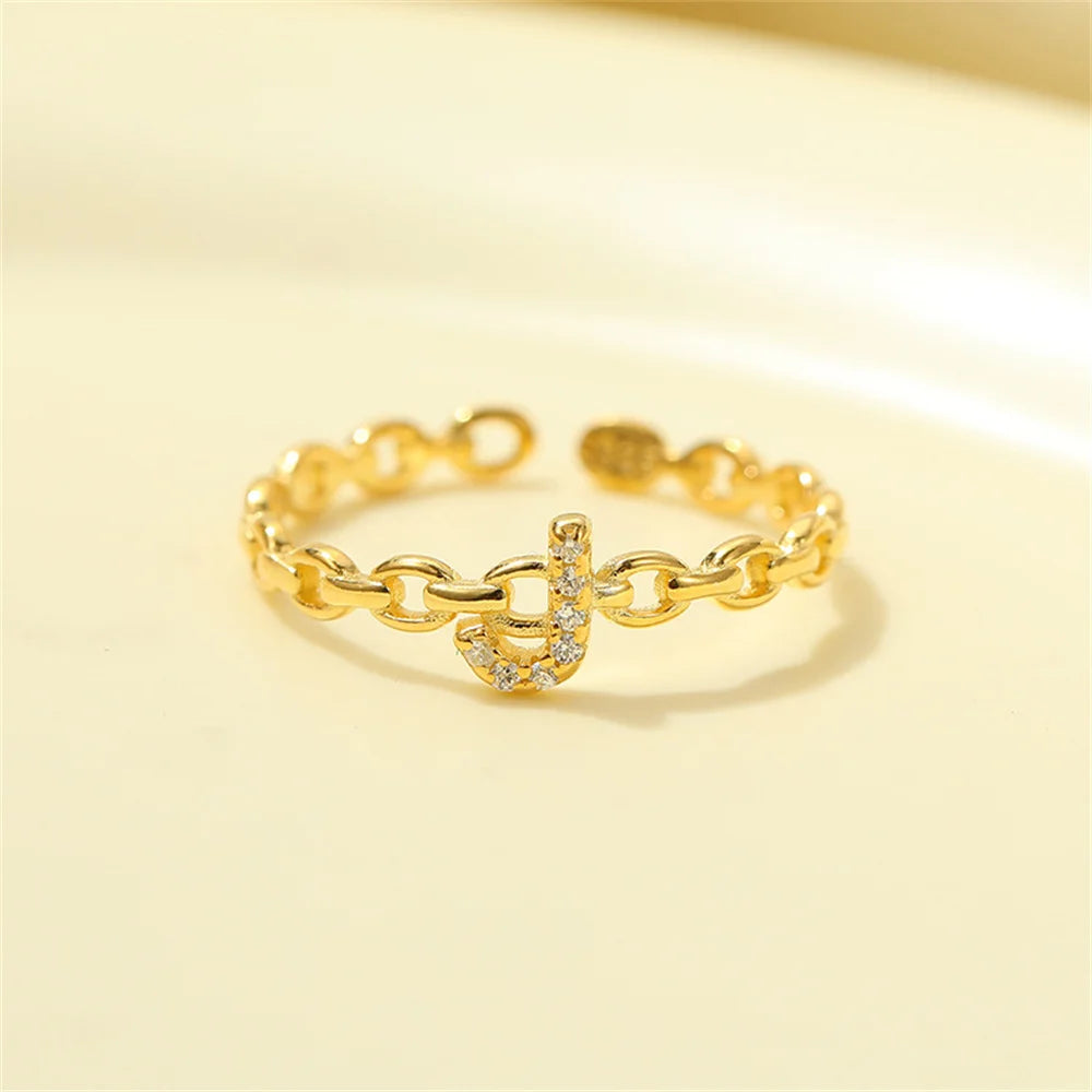 Dainty Diamond Letter Initial Ring