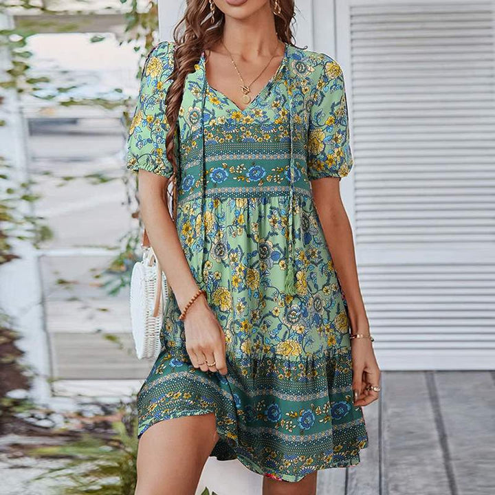 Evelyn | Bohemian Short Sleeve Dress