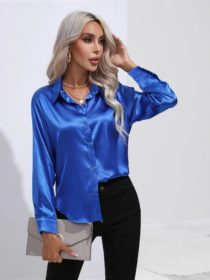 Calista | Satin Long Sleeve Blouse