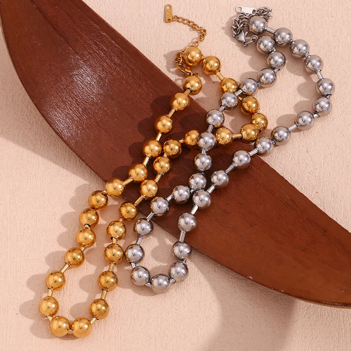 18k Classic Chunky Beaded Necklace