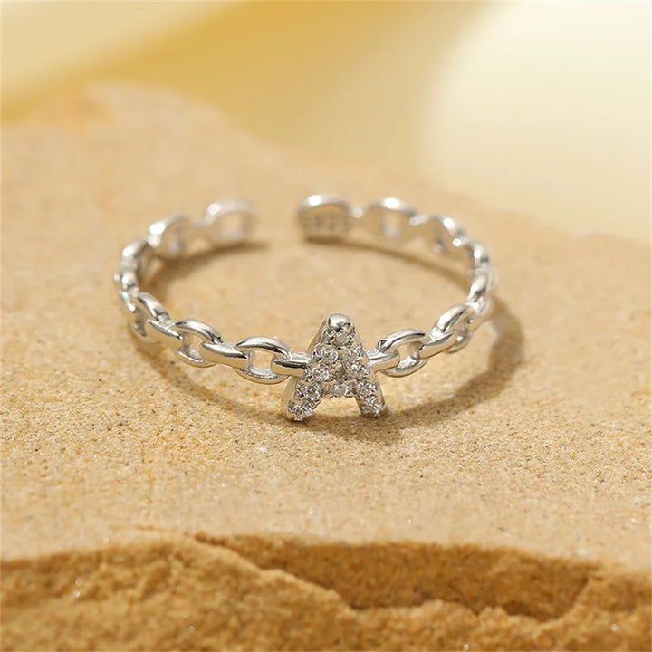Dainty Diamond Letter Initial Ring