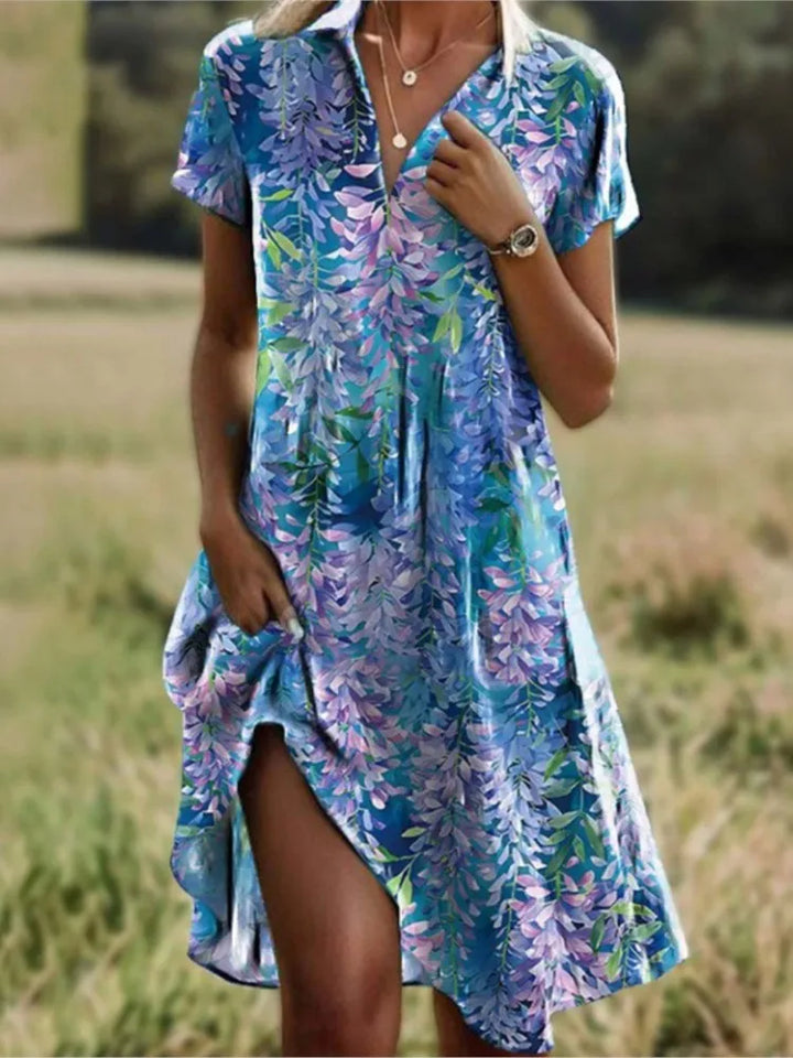 Elena | V-Neck Buttoned Dress