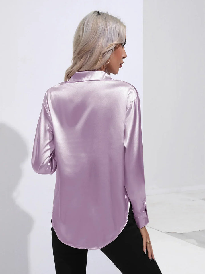 Calista | Satin Long Sleeve Blouse