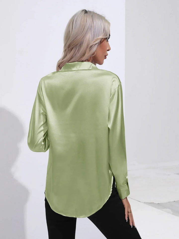Calista | Satin Long Sleeve Blouse