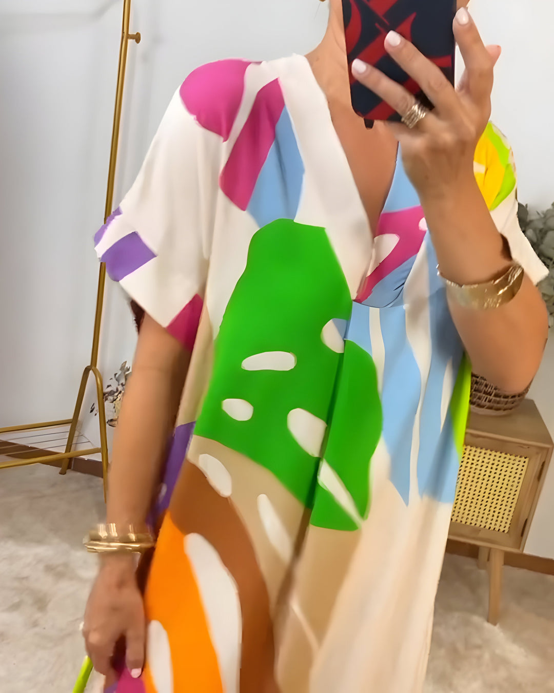 Clara | Casual Leaf Print Dress