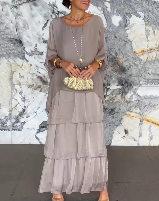 Monica Secrets | Elegant Tummy Covering Maxi Dress