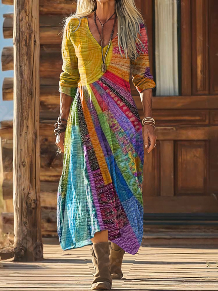 Monica Secrets | Bohemian Sun Design Dress