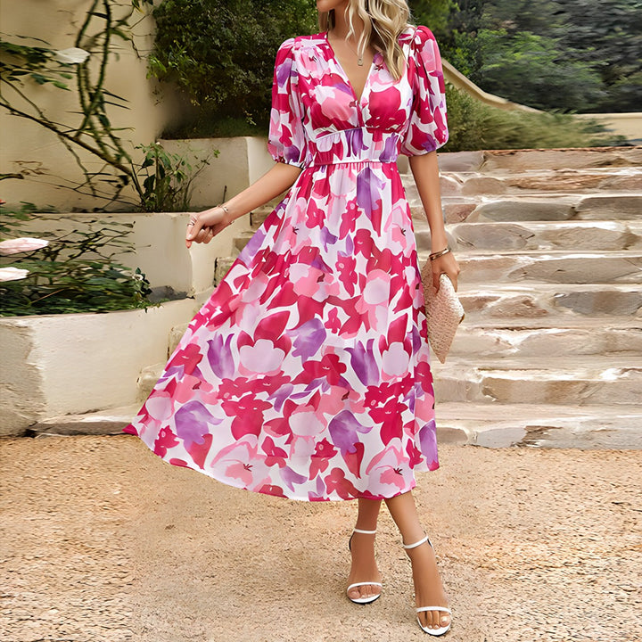 Liora | V-Neck Midi Dress