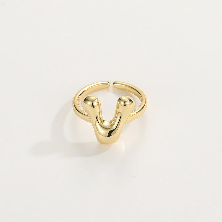 Cute Bubble Letter Initial Ring