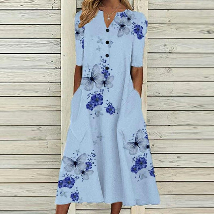 Amara | V-Neck Floral Dress