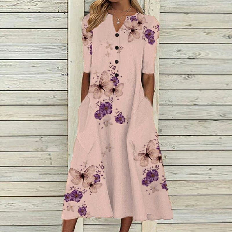 Amara | V-Neck Floral Dress