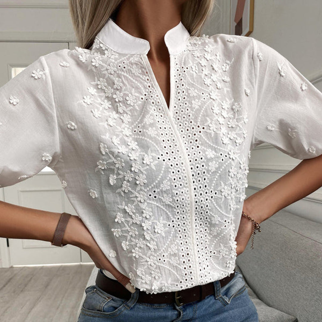 Selene | Cotton Embroidered Blouse