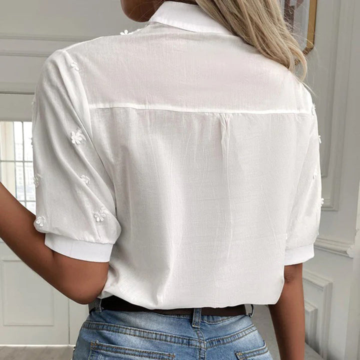 Selene | Cotton Embroidered Blouse