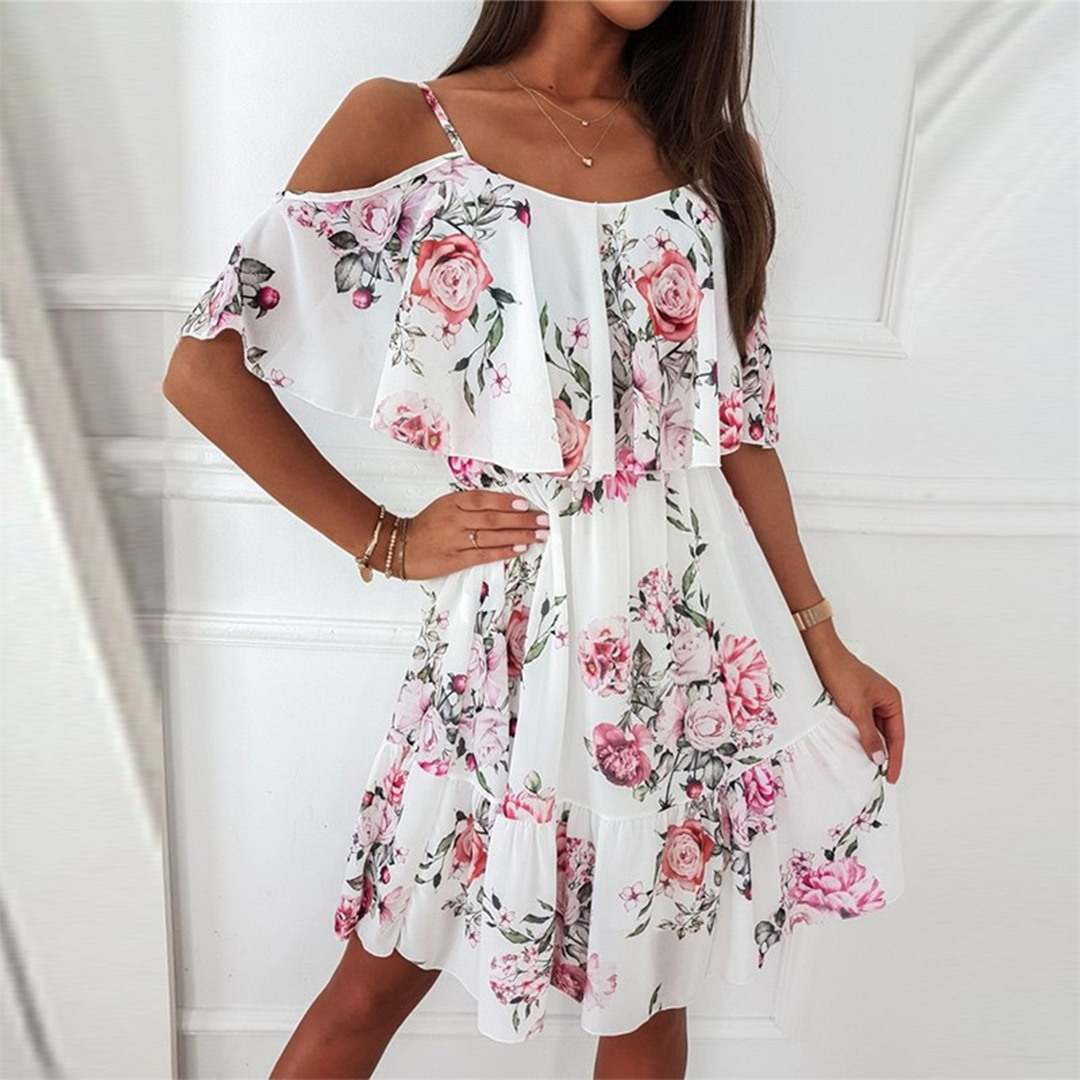 Elena | Strapless Ruffle Dress