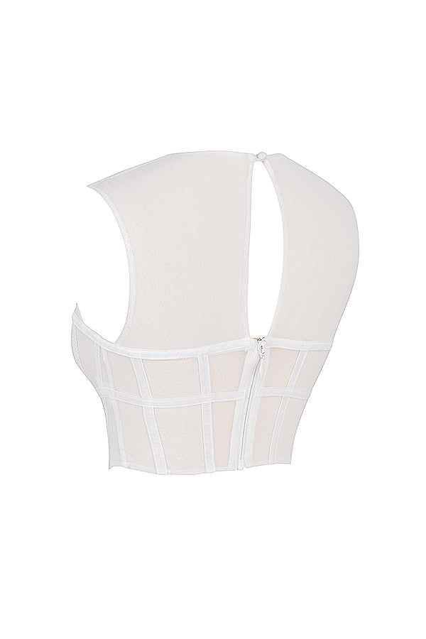 AmyVictoria | Bustier Crop Top - Cut-Out Neckline - Fitted - Sleeveless Corset Design