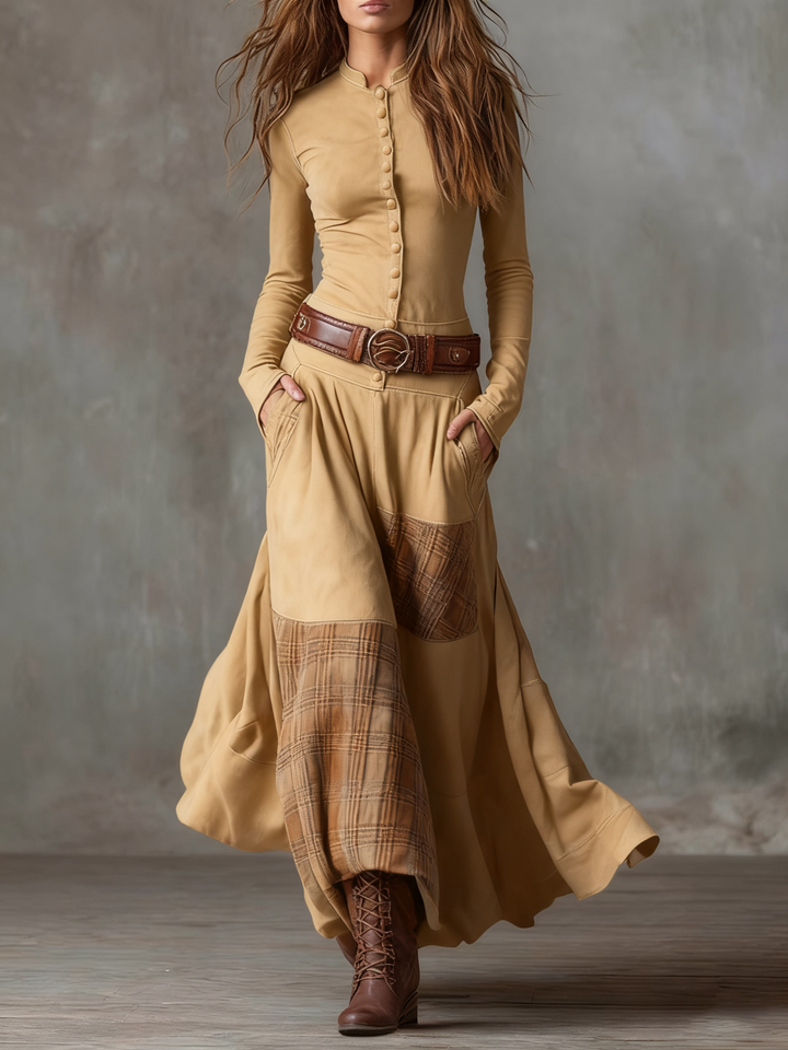 Mireille | Suede Maxi Dress