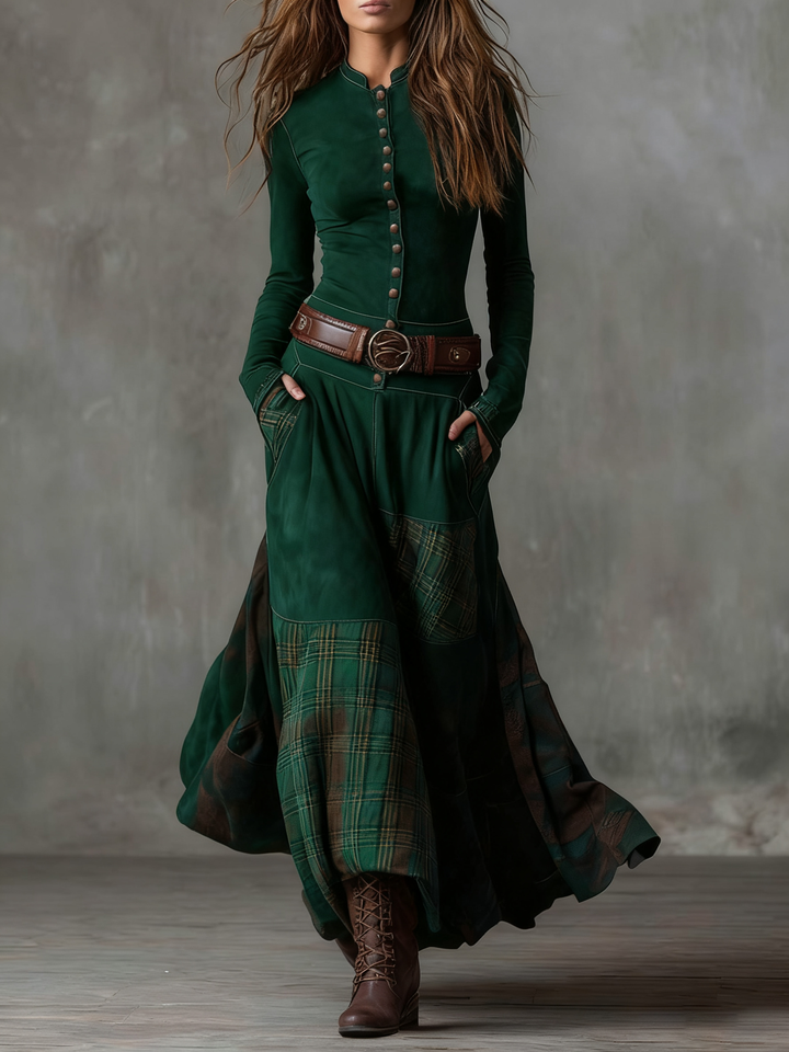 Mireille | Suede Maxi Dress