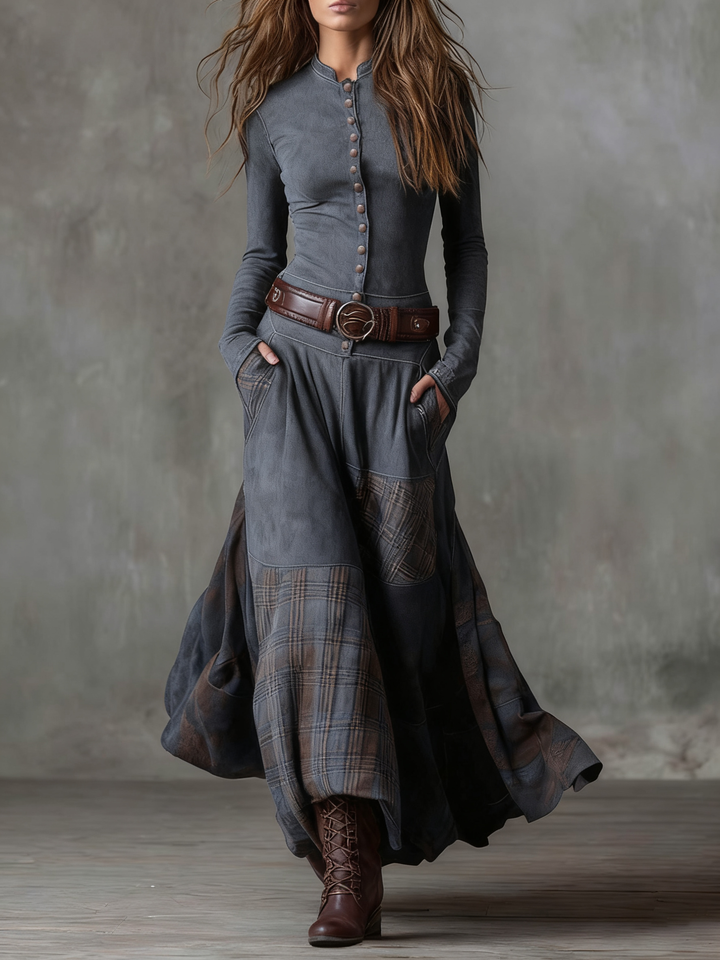 Mireille | Suede Maxi Dress