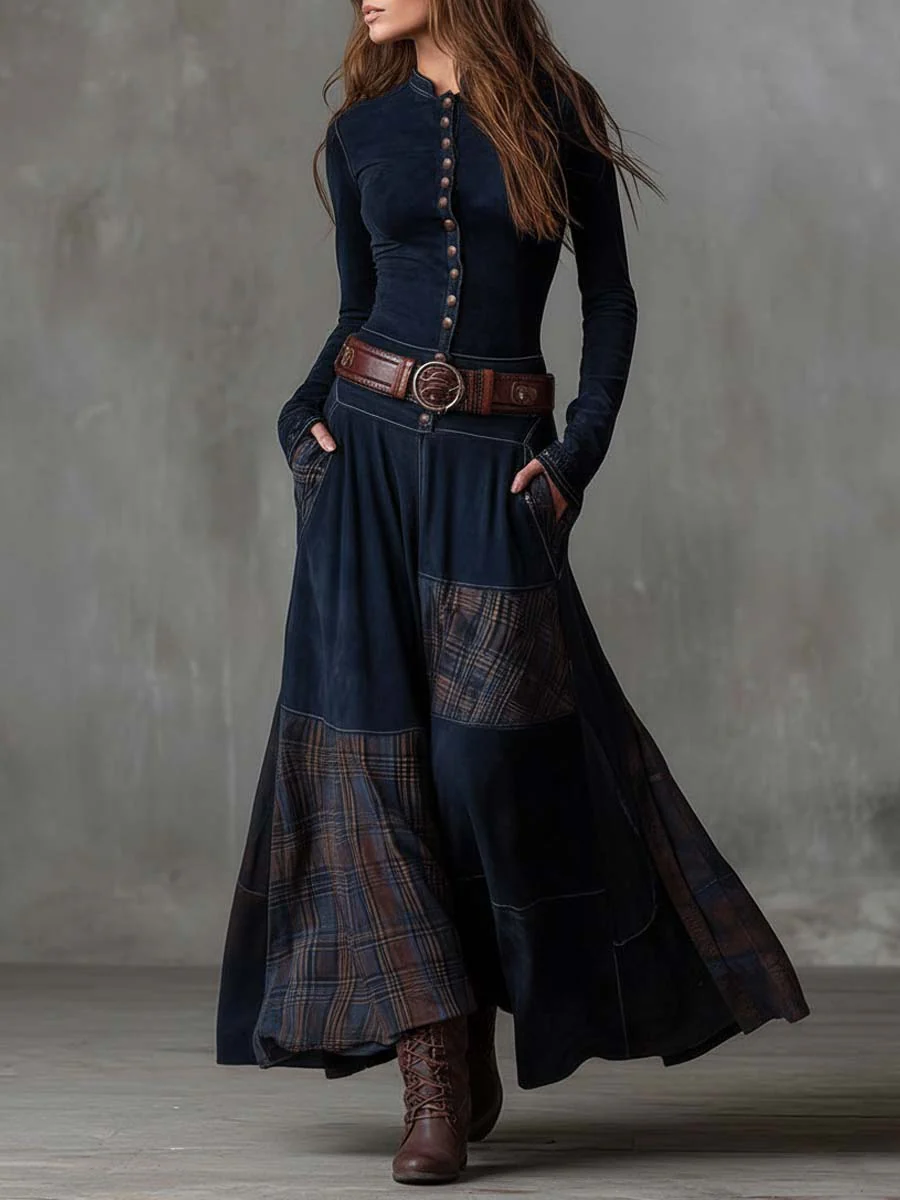 Fiona | Suede Maxi Dress