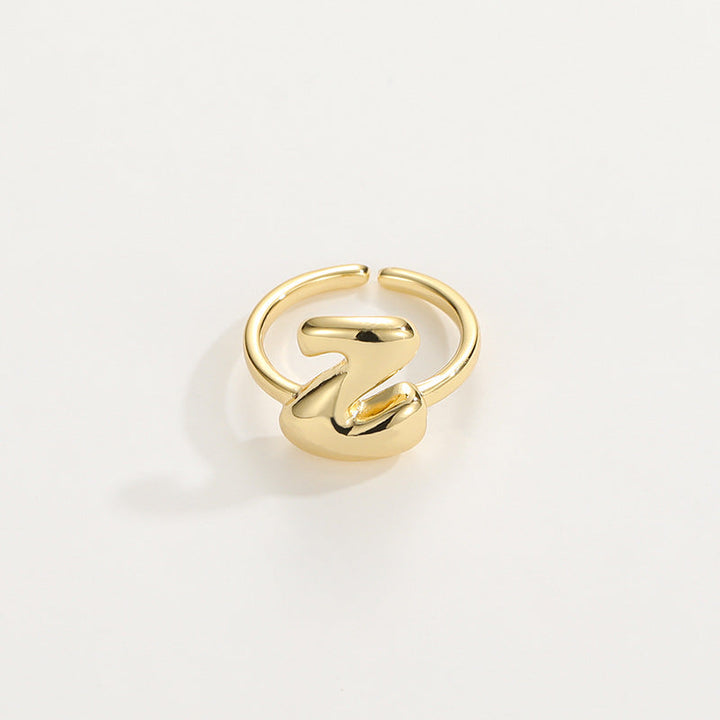 Cute Bubble Letter Initial Ring