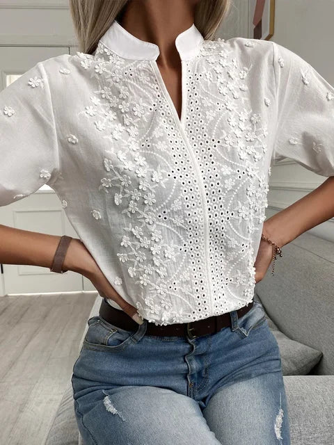Isolde | Embroidered Cotton Blouse