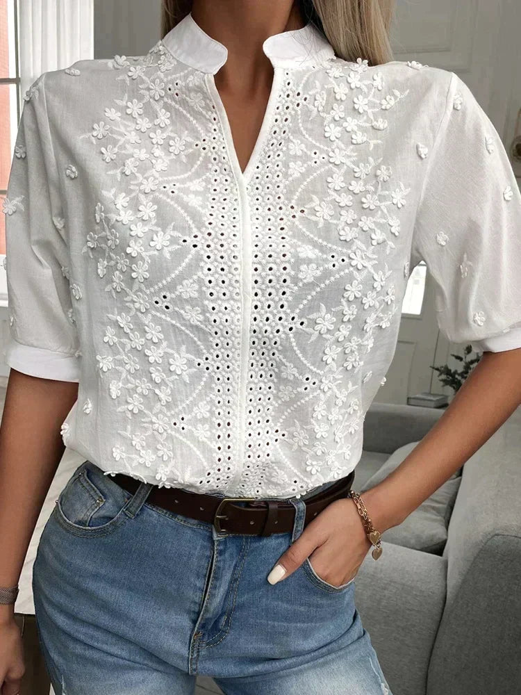 Isolde | Embroidered Cotton Blouse