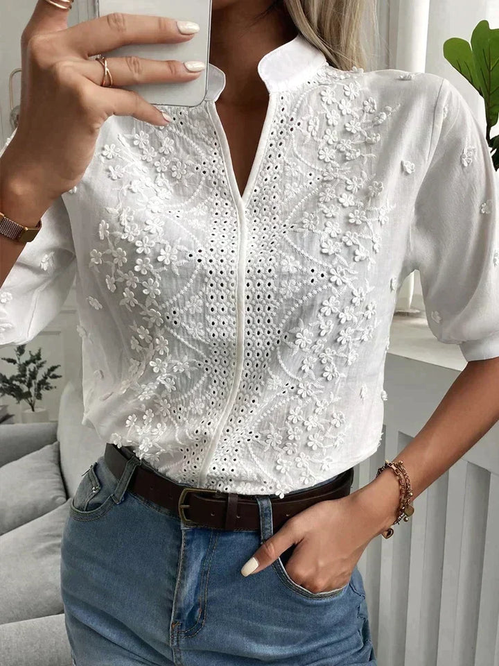 Isolde | Embroidered Cotton Blouse