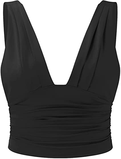 Monica Secrets | Ladies Top – Sleeveless – Deep V-Neck – Fitted – Elastic Slim Fit