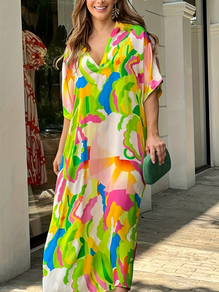 Elara | V-Neck Kaftan Dress
