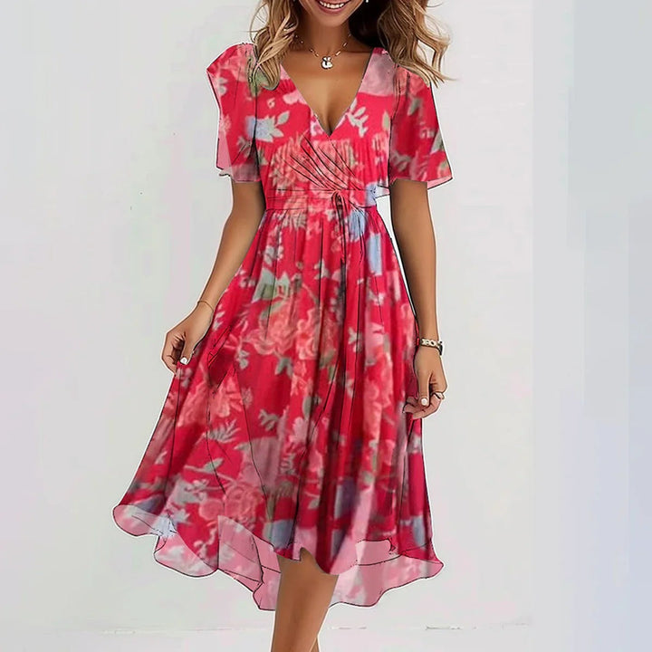 Monica Secrets | Elegant Floral Midi Dress
