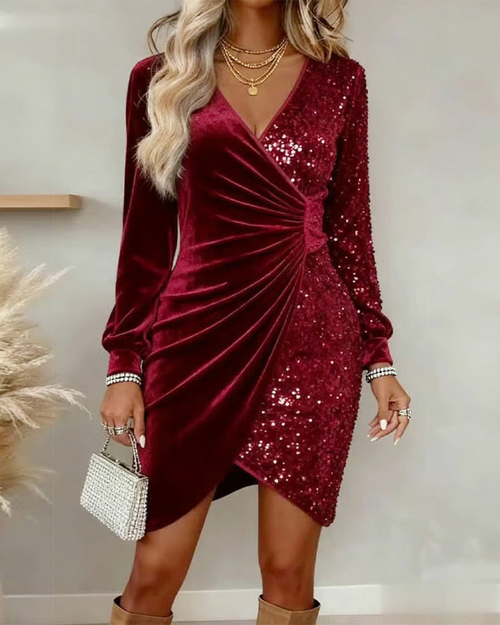 Liora | Velvet Sequin Dress