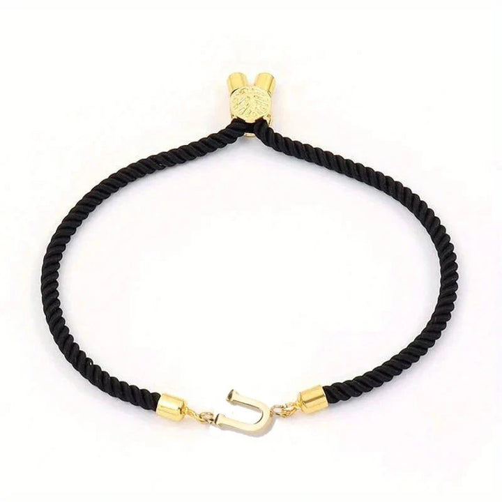 Adjustable Angled Serif Letter Initial Bracelets