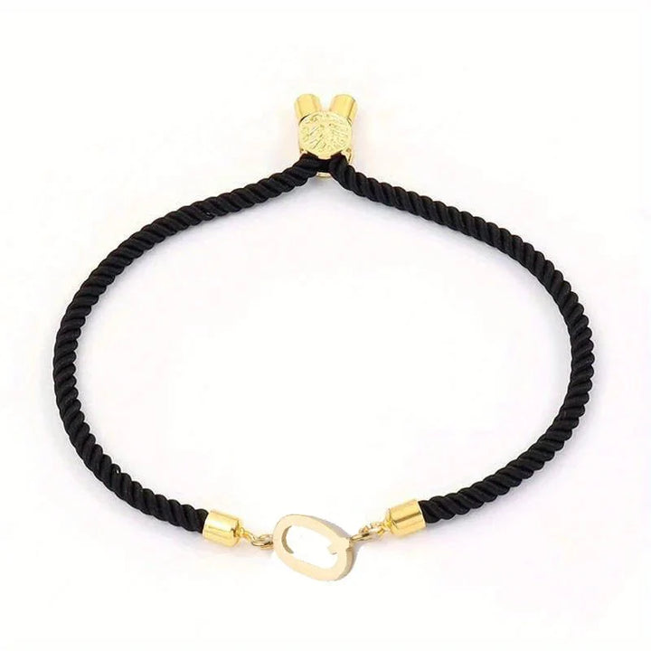 Adjustable Angled Serif Letter Initial Bracelets