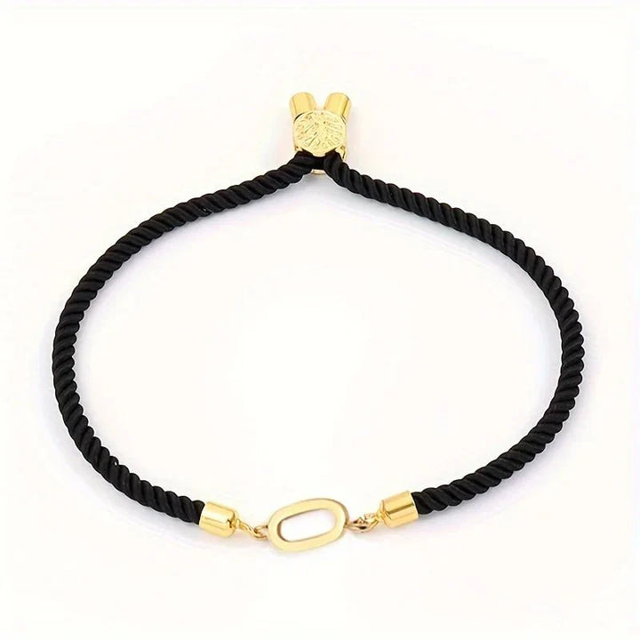 Adjustable Angled Serif Letter Initial Bracelets
