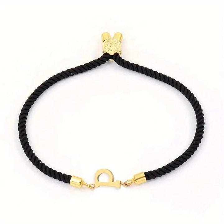 Adjustable Angled Serif Letter Initial Bracelets