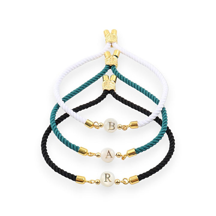 Adjustable Dainty Letter Initial Bracelet