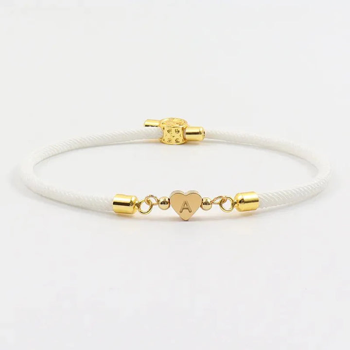 Adjustable Heart Letter Initial Bracelets