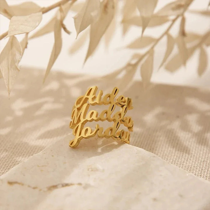 Adjustable Personalized Name(s) Wrap Ring