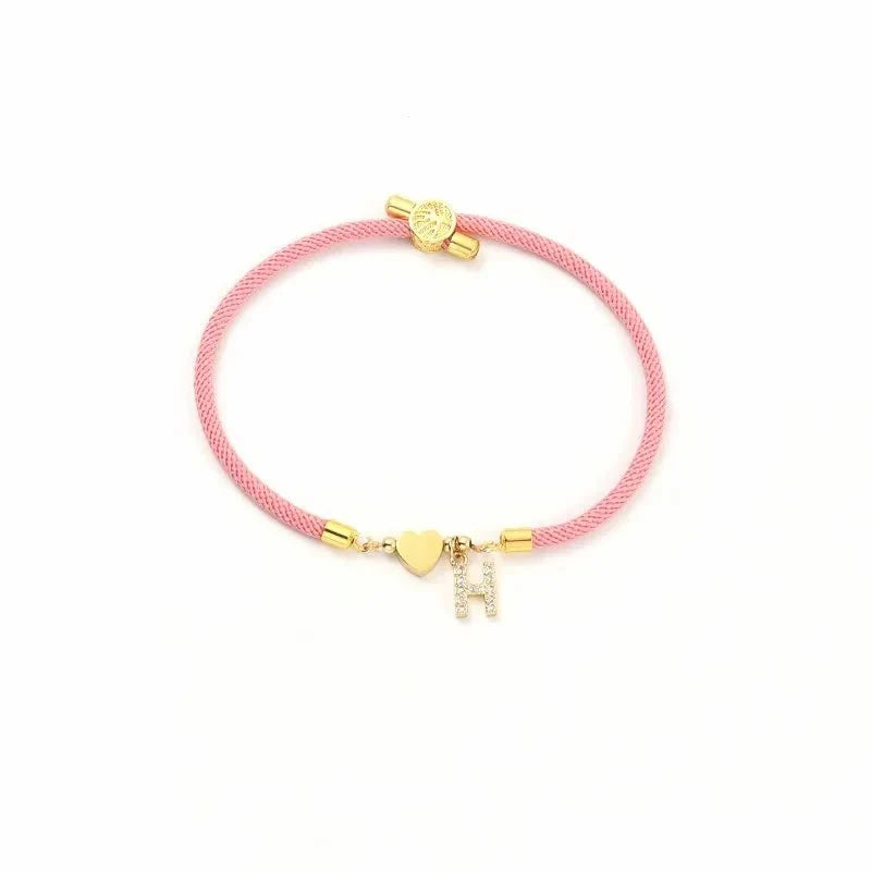Adjustable Shape Letter Initial Bracelets