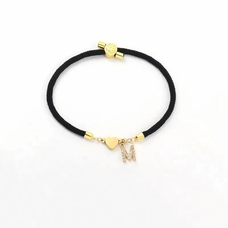 Adjustable Shape Letter Initial Bracelets
