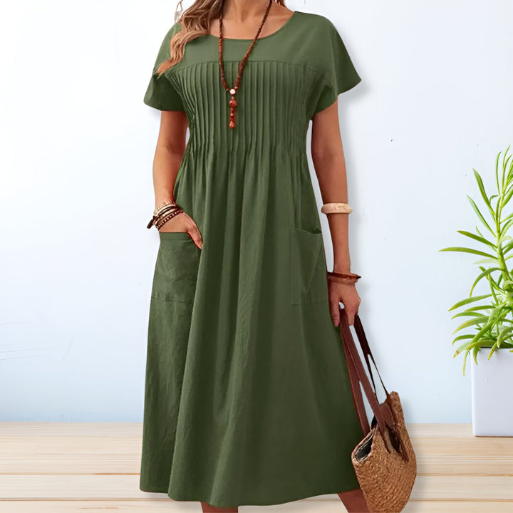 Amara | O Neck Midi Dress