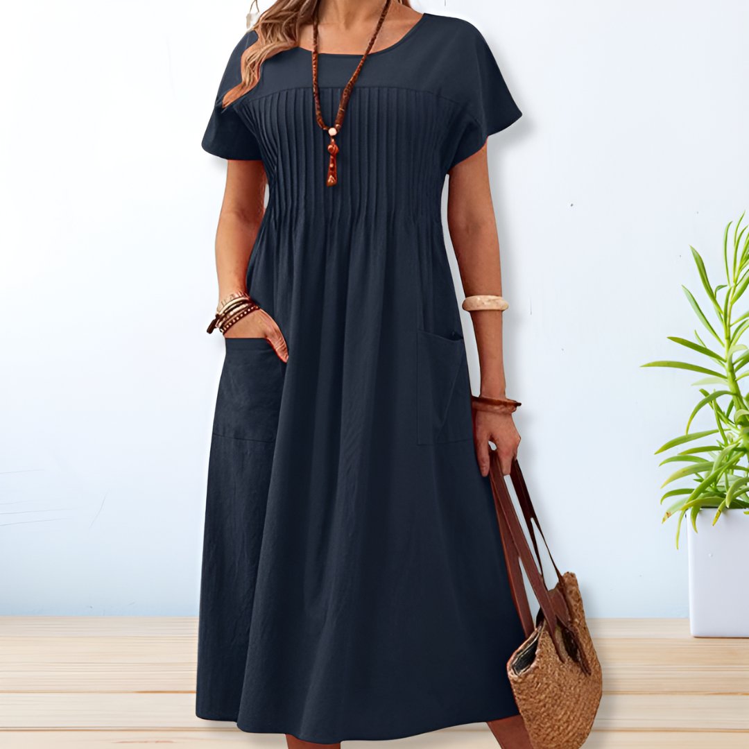 Amara | O Neck Midi Dress