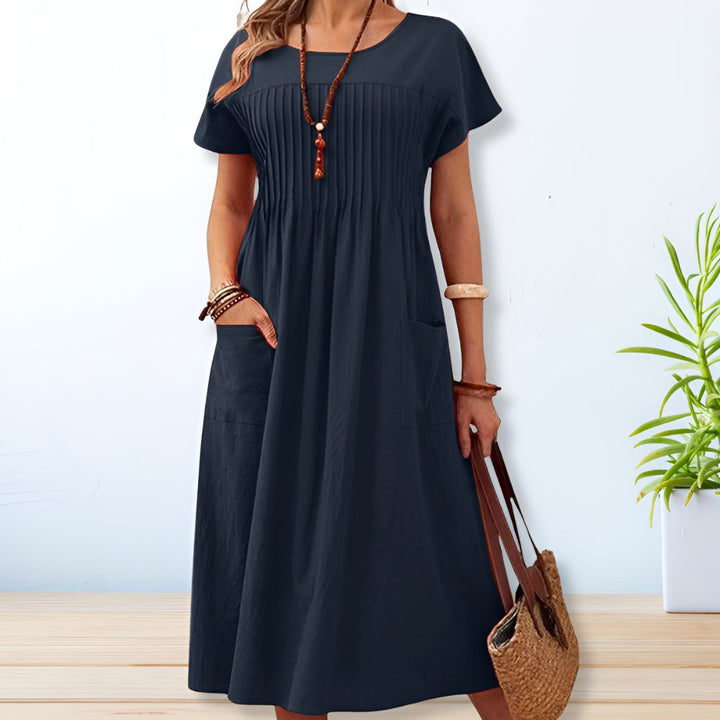 Amara | O Neck Midi Dress