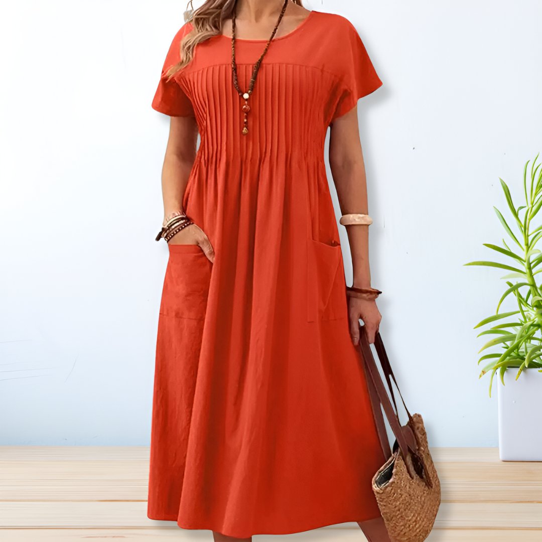 Amara | O Neck Midi Dress