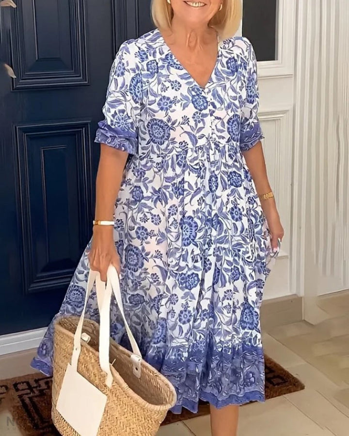 Cassandra | Floral V-Neck Dress