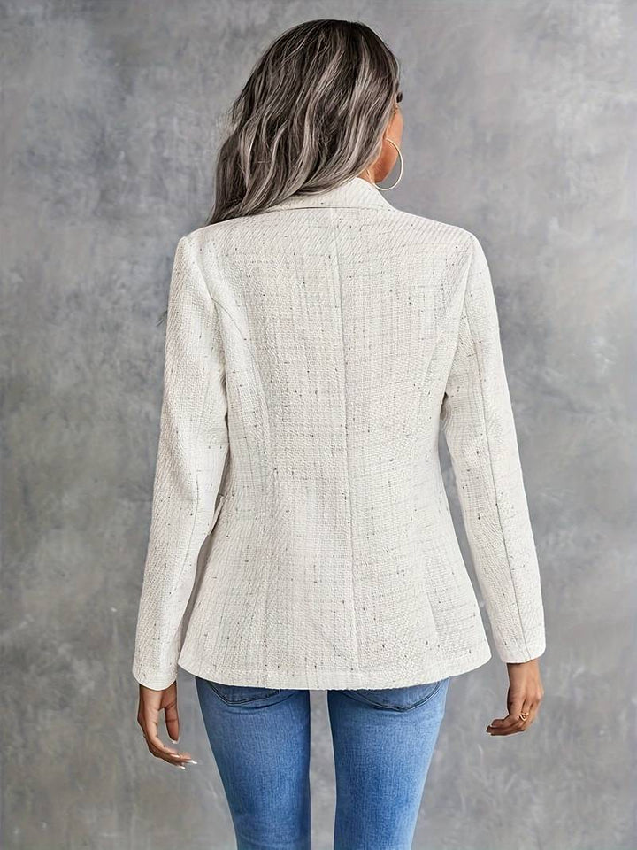 Monica Secrets | Women's Blazer – Tailored Fit – Textured Woven – Double Breasted – Classic Lapel