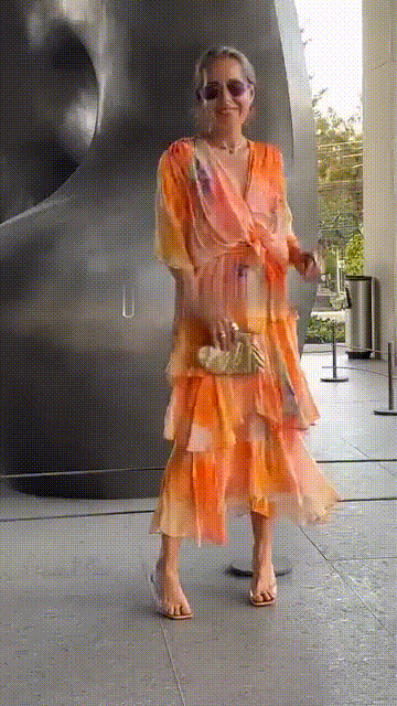 Monica Secrets | Floral Tiered Chiffon Dress