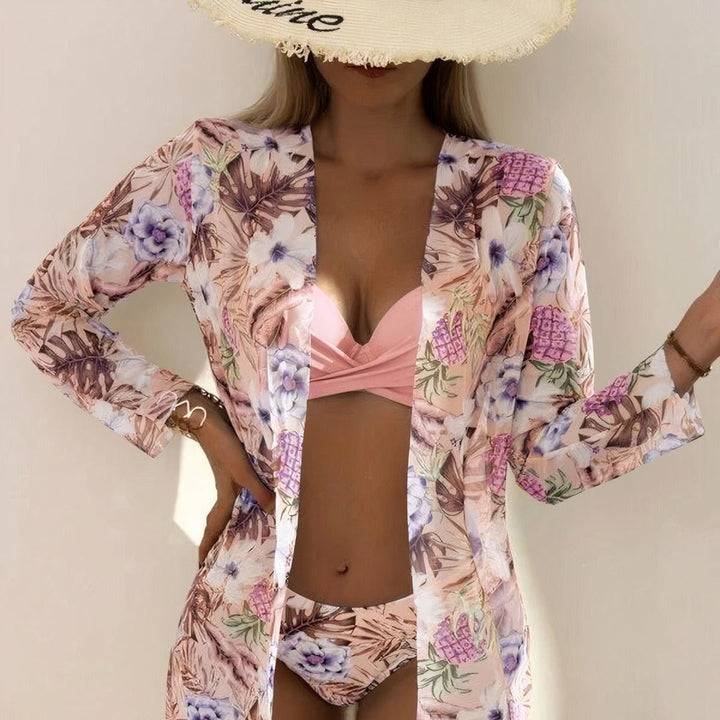 Monica Secrets | 3-Piece Bikini Set With Floral Print